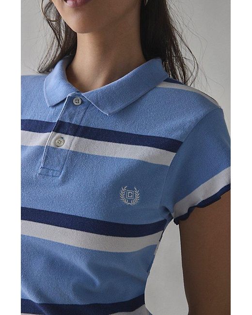 Vintage & ReMADE by UO Blue Remade By Uo Lettuce Edge Polo Tee