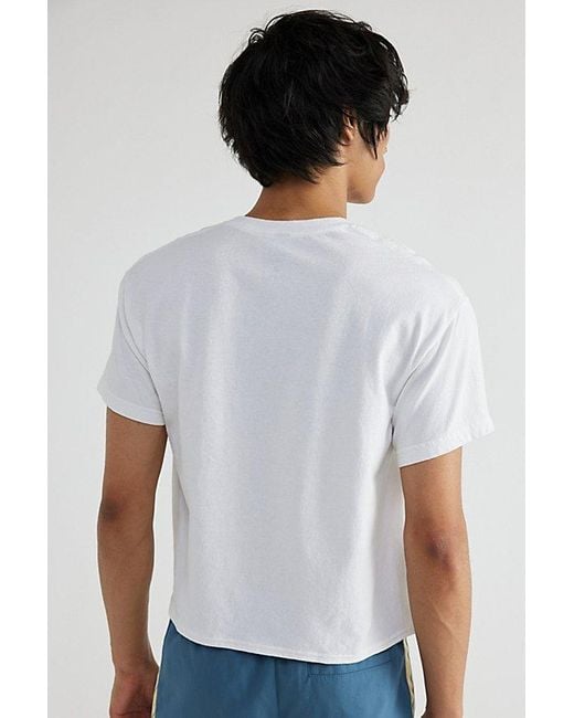 Urban Outfitters White Mykonos Cropped Tee for men