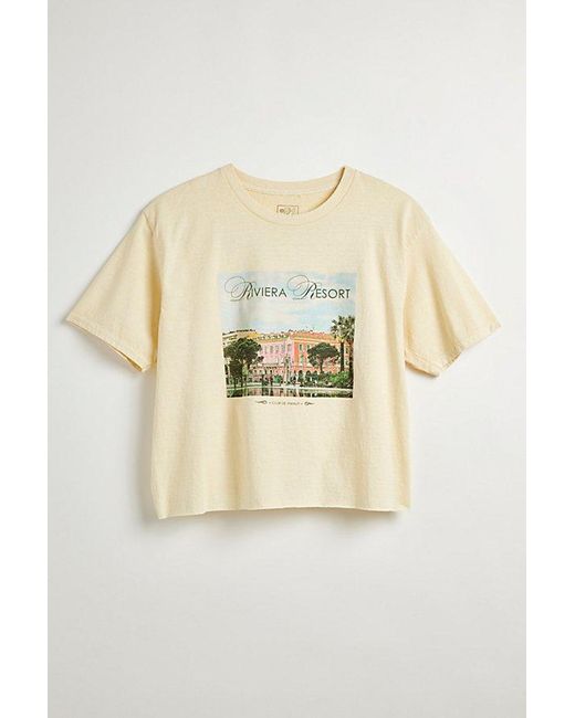 Urban Outfitters Natural French Riviera Cropped Tee for men