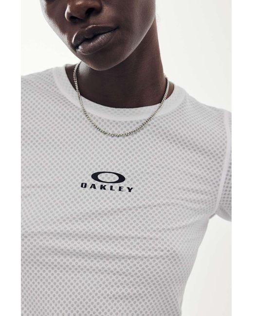 Oakley Gray White Endurance Base Layer Short Sleeve T-shirt Top