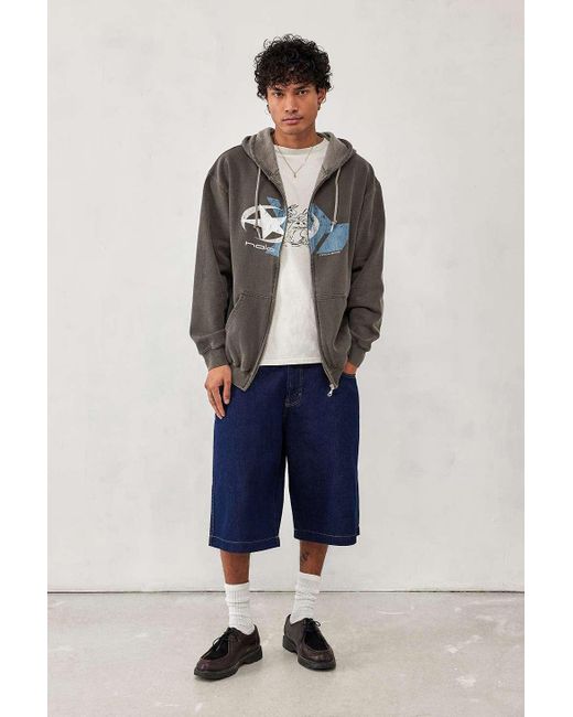 Urban Outfitters Uo - hoodie "halo" in mit durchgehendem reißverschluss in Gray für Herren