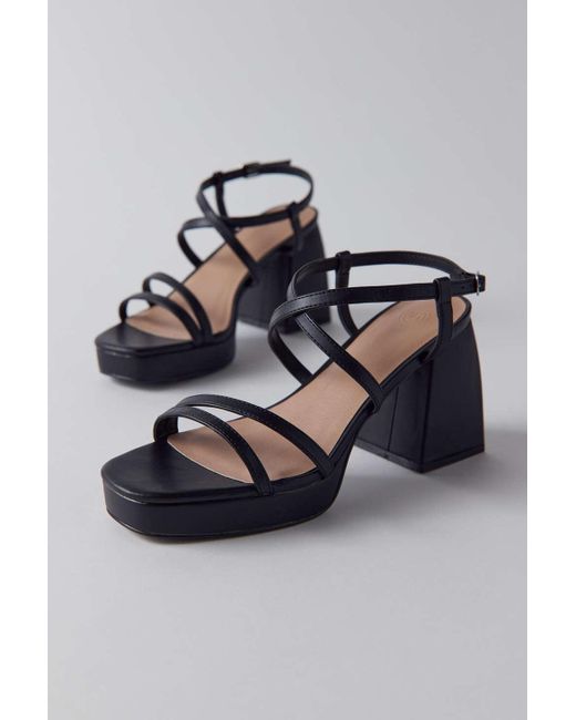 Urban Outfitters Black Uo Olive Strappy Heel