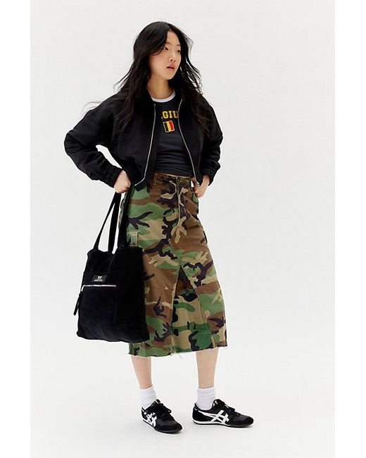 Urban Renewal Green Remade Camo Maxi Skirt