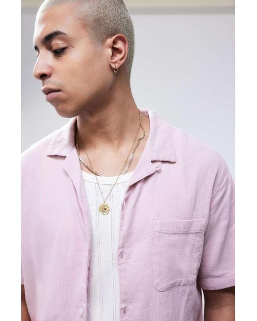 Urban Outfitters White Uo Pink Crinkle Shirt for men