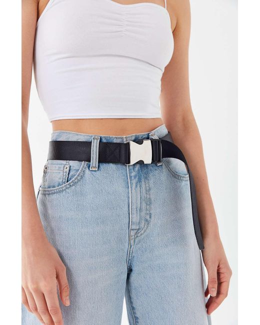 Urban Outfitters Black Webbed Speed Clip Belt