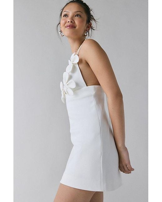 knee length dresses for ladies White Lace Bardot Frill Detail Mini Dress | Dresses