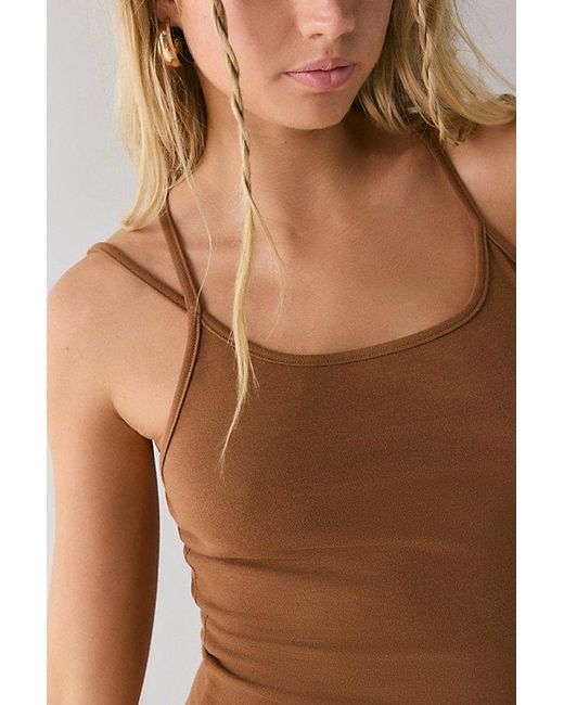 Vintage & ReMADE by UO Brown Remade By Uo Remnants Strappy Tank Top