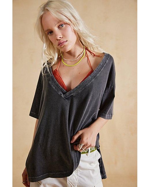 Out From Under Black Jamie Slouchy V-Neck Tee