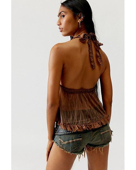 Out From Under Brown Make Waves Babydoll Halter Top
