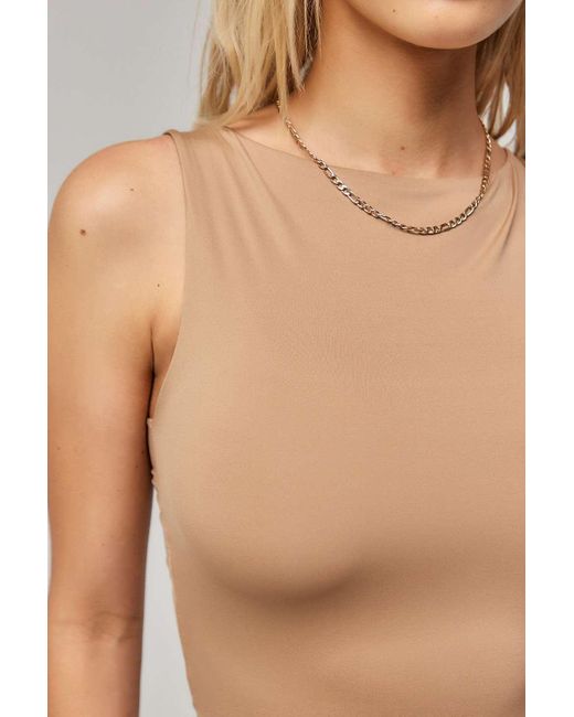 Urban Outfitters Black Uo Lia Slinky Slash Neck Tank Top