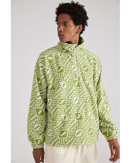 Without Walls Green Fleece Popover Jacket for men