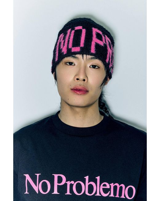 No Problemo Blue Digital Beanie for men