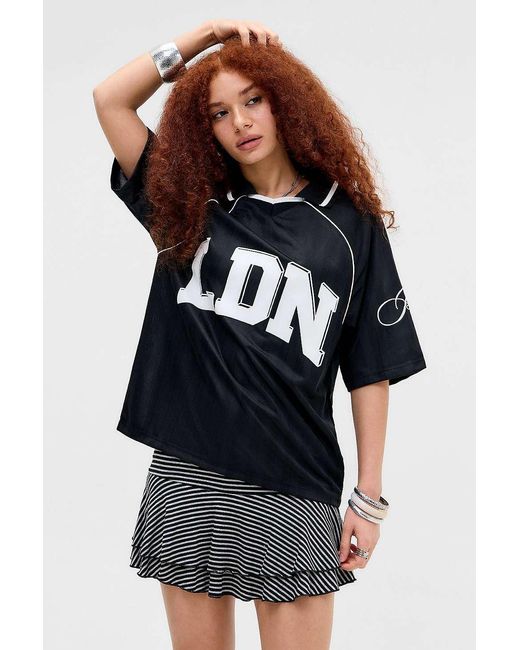 Jaded London Black Ldn Football T-shirt