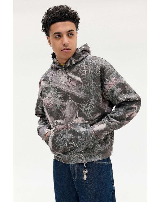 Urban Outfitters Gray Uo Tree Camo Hoodie for men