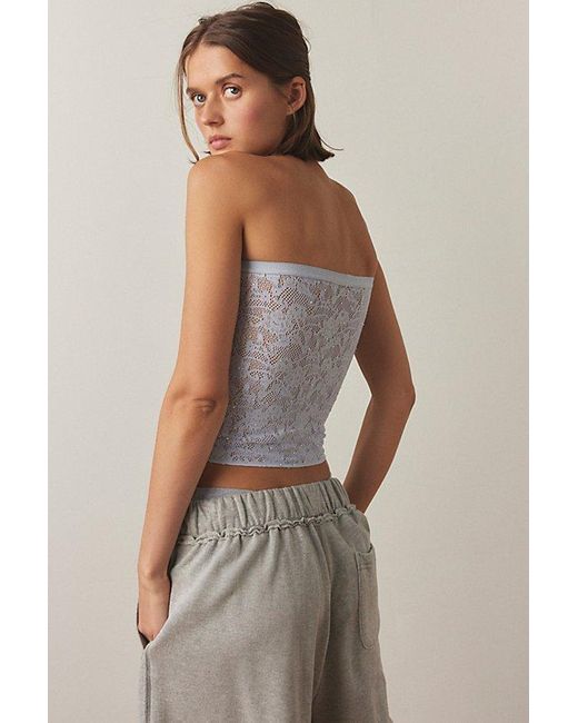 Out From Under Gray Divine Sheer Lace Diamante Tube Top