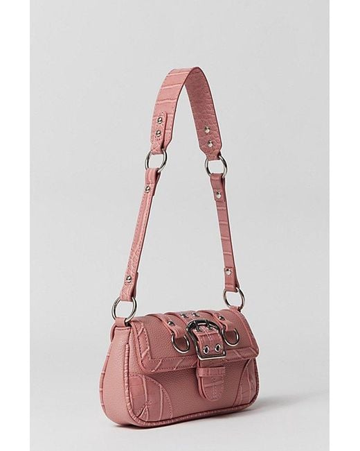 Urban Outfitters Pink Uo Jade Seamed Baguette Bag