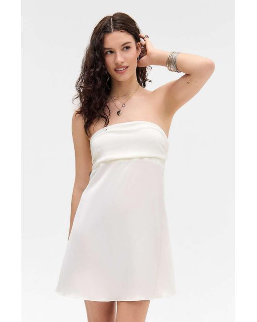 Urban Outfitters Gray Uo Laura Strapless Mini Dress