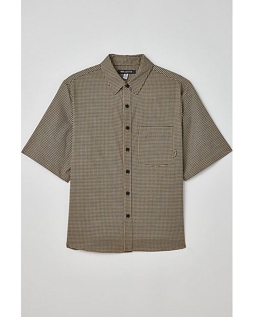 Urban Outfitters Gray Uo Mini Check Button-Down Shirt Top for men