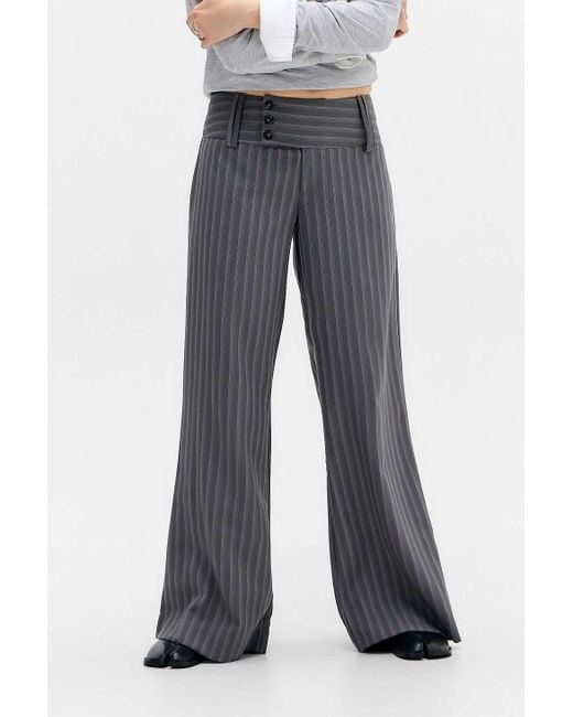 Urban Outfitters Blue Uo Charlie Low Rise Flare Trousers