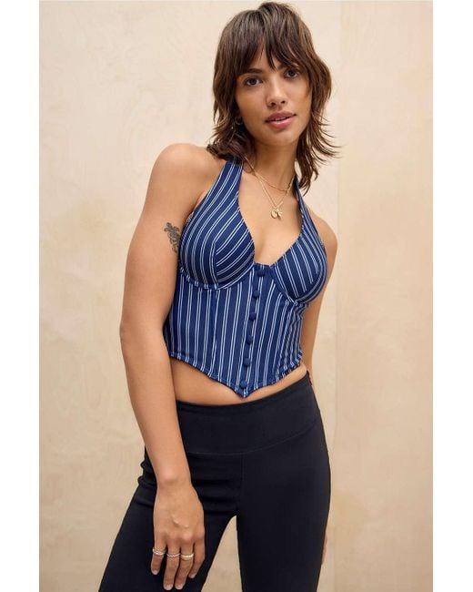 Out From Under Blue Hot Stuff Halterneck Corset