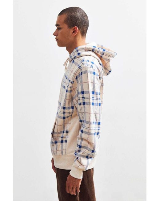 Champion plaid reverse weave hoodie sweatshirt best sale