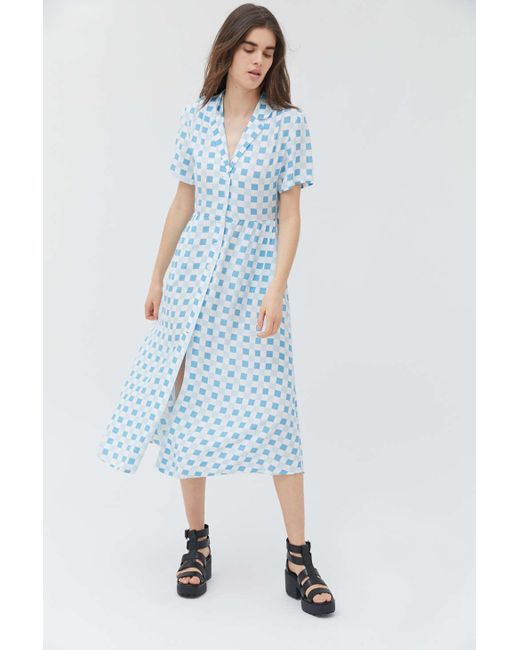 printed midi shirt dress