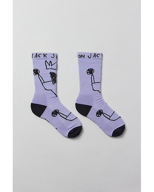 Urban Outfitters Blue Basquiat Doodle Crew Sock for men
