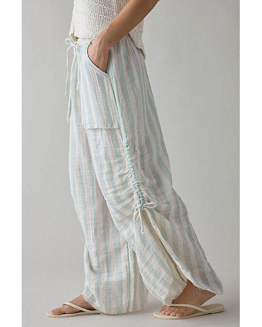 Out From Under Gray Ocean Air Cinched Wide-Leg Gauze Pant