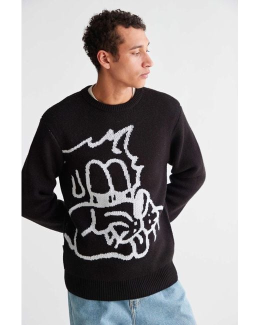 Obey Black Kinney Graphic Sweater for men