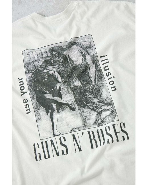 Urban Outfitters Gray Uo Ecru Guns N' Roses T-shirt for men