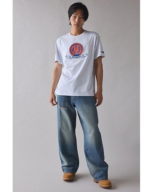 Pro Standard Gray Mlb New York Mets Team Logo Tee for men