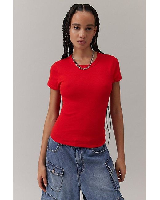 BDG Red Too Perfect Short Sleeve Tee