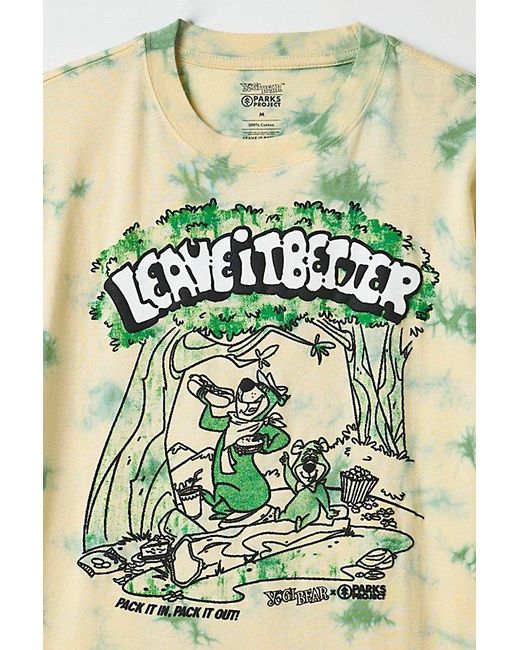 Parks Project Metallic X Yogi Bear Leave It Better Graphic Tie-Dye Tee for men