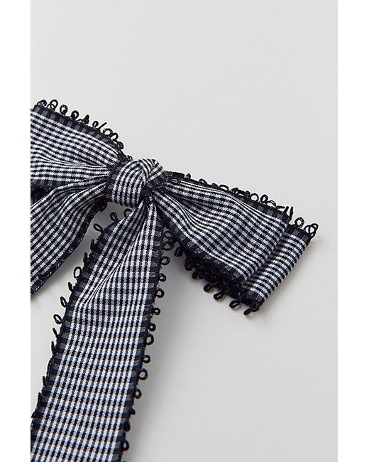 Urban Outfitters Brown Gingham Hair Bow Barrette
