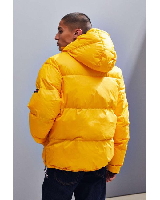 Tommy Hilfiger Padded Popover Puffer Jacket in Yellow for Men | Lyst