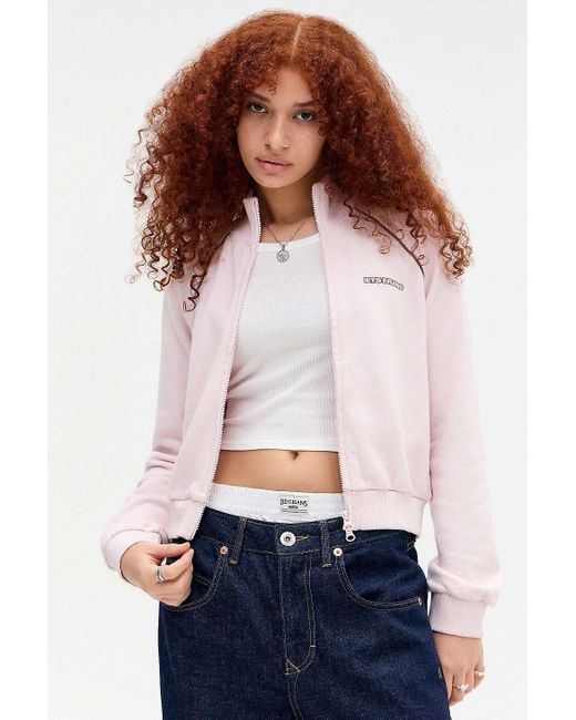 iets frans White Ally Shrunken Track Top