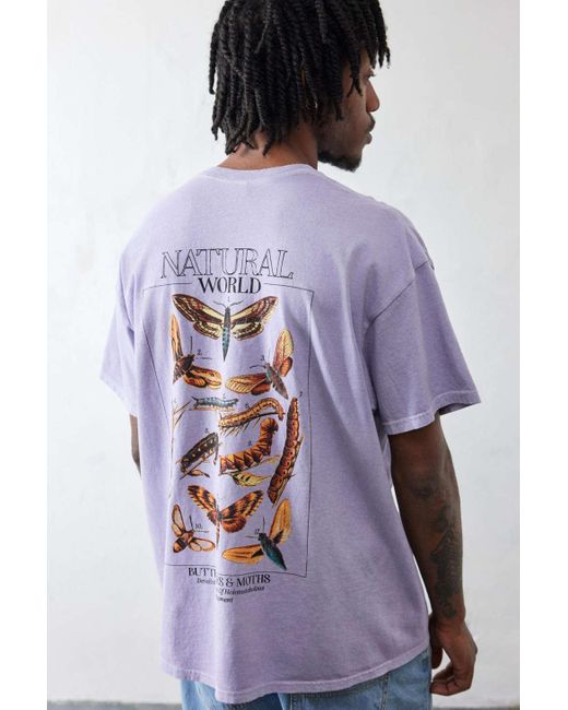 Urban Outfitters Purple Uo Lilac Natural World Insect Tee for men