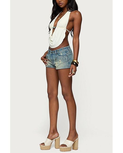 Edikted White Strappy Backless Cowl Neck Top
