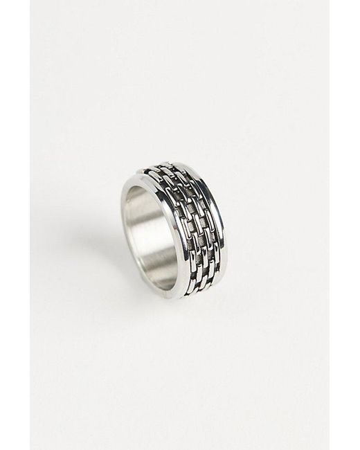 Urban Outfitters Gray Metal Mesh Ring for men