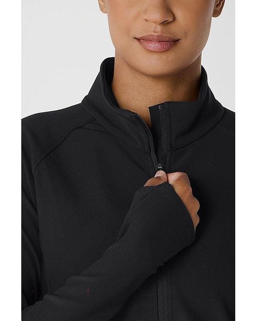 Asics Black Rib Knit Performance Jacket