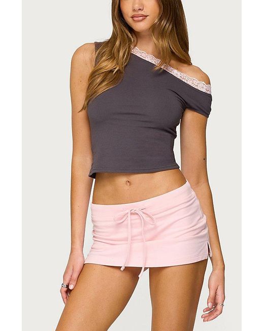 Edikted Pink Bayside Slitted Mini Skort