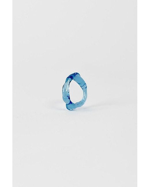 rain and rivers Brown Handmade Simple Stackable Glass Ring Pair