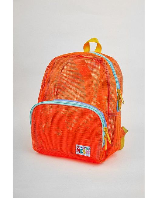 Mokuyobi Orange Mesh Mini Backpack for men