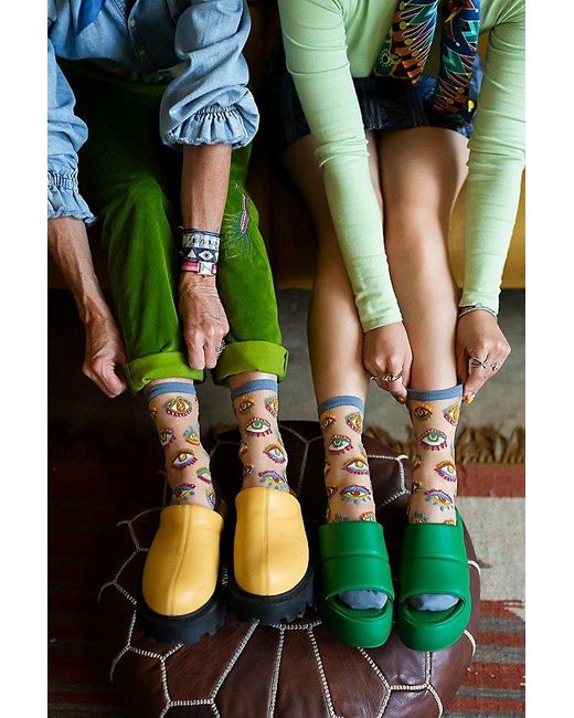 Sock Candy White Evil Eye Sheer Sock