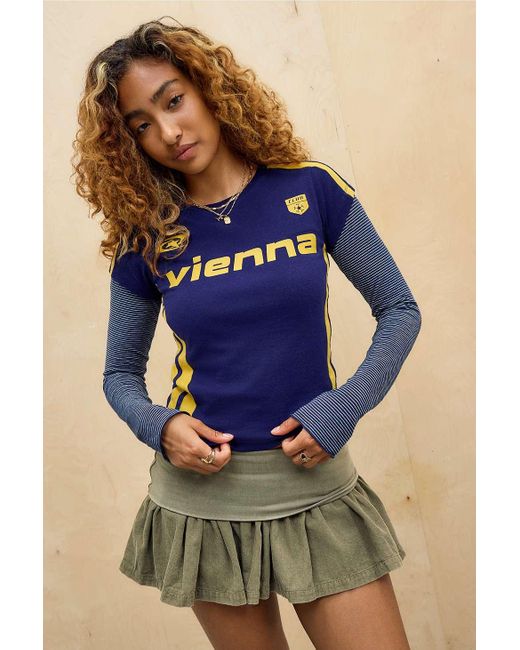 Urban Outfitters Blue Uo Vienna Football Baby T-shirt