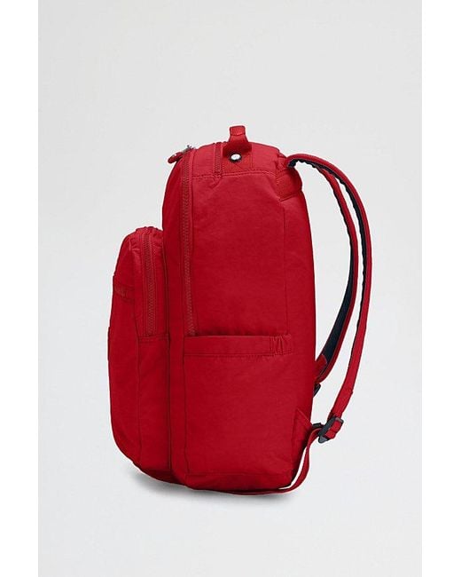 Kipling Red Seoul Large Nylon Backpack