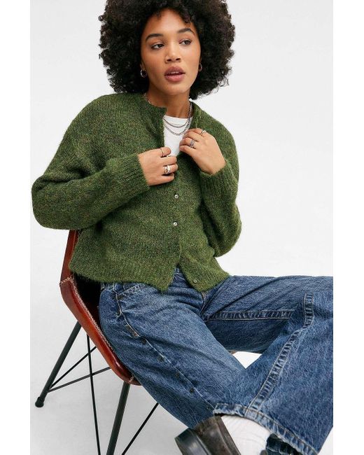 Urban Outfitters Uo Dakota Knit Cardigan in Green | Lyst UK