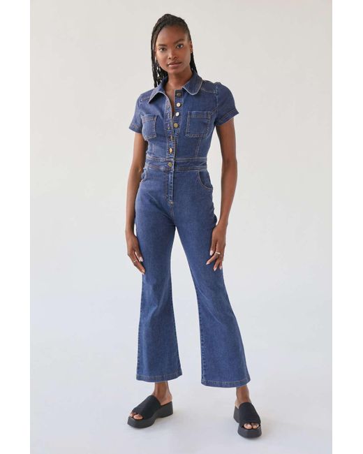 Urban Outfitters Blue Uo Denim Coverall Jumpsuit