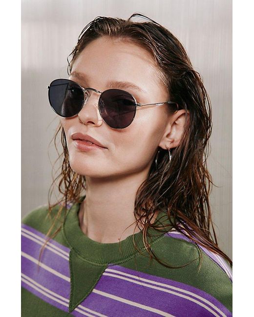 Urban Outfitters Green Billie Metal Round Sunglasses
