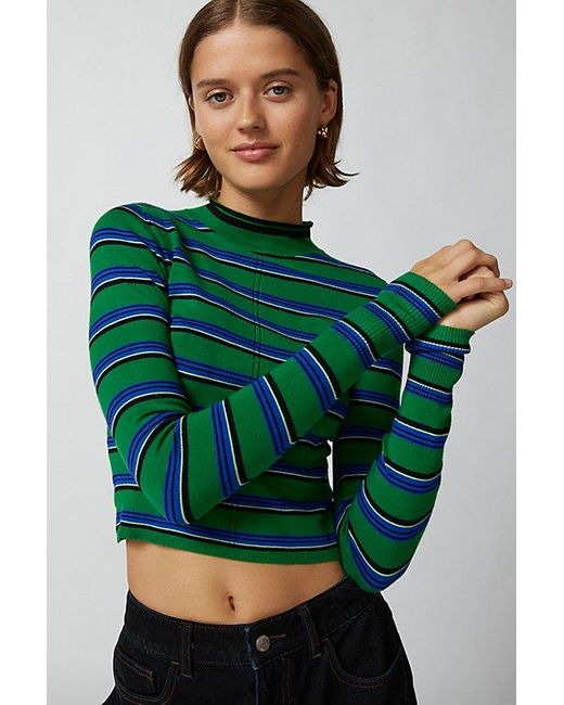 Urban Outfitters Green Uo Angelo Mock Neck Sweater